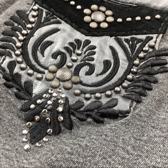 🐞Brazil Roxx Gray w/Leather Trim Jean Size 4 - Picture 13 of 15